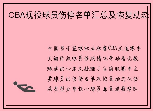 CBA现役球员伤停名单汇总及恢复动态
